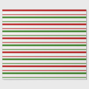 Grüne, weiße, rot-farbene Weihnachtsstreifen Geschenkpapier
