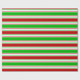 Grüne, weiße, rote Weihnachtslinien Inspiriert Geschenkpapier