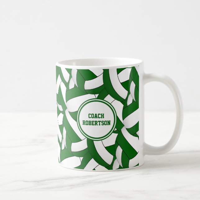 Grüne weiße Schulfarben Volleyballbussen Geschenk Kaffeetasse (Rechts)