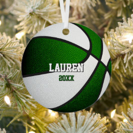 grüne weiße Sport-Andenken-Geschenke Basketball Ornament Aus Metall