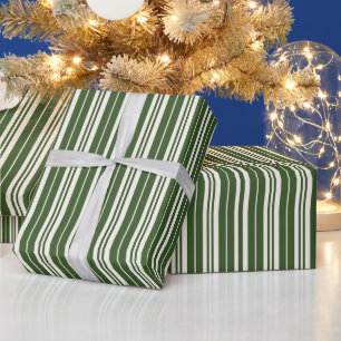 Grüne weiße Streifen Küste Geschenkpapier