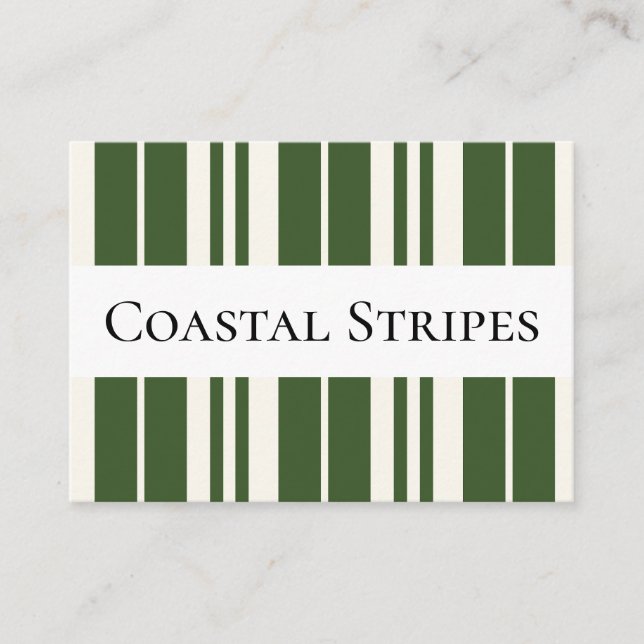 Grüne weiße Streifen Küste Visitenkarte (Vorderseite)