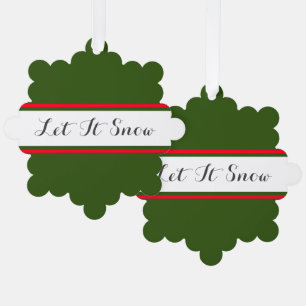 Grüne weiße Streifen schwarz lassen Schnee Text Ornament Karte