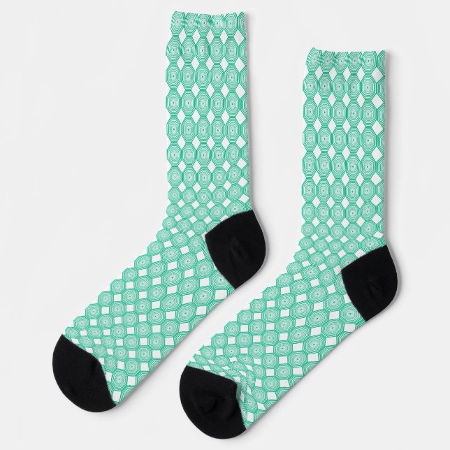 Grüne weiße Swirbelsocken Socken (Linkes Detail)