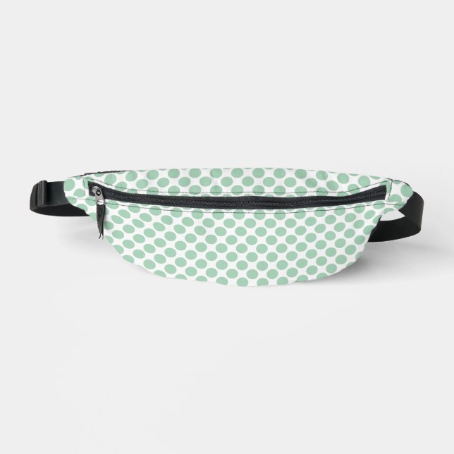 Grüne weiße Tupfen Bauchtasche (Vorderseite)