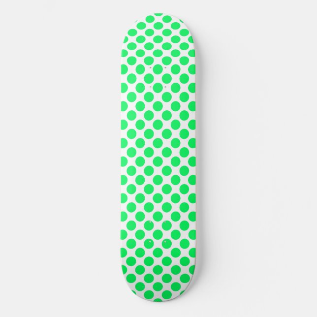 Grüne Weiße Tupfen Skateboard (Vorderseite)