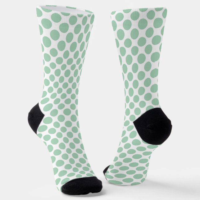 Grüne Weiße Tupfen Socken (Gewinkelt)