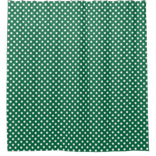 grüne, weiße und grüne Polka-Punkte Duschvorhang