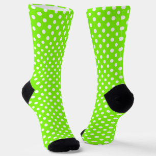 grüne, weiße und grüne Polka-Punkte Socken