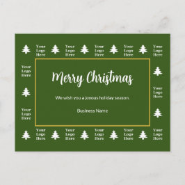 Grüne weiße Weihnachtsbaumen für Ihr Logo Feiertagspostkarte