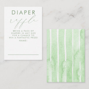 Grüne weiße Windel-Raffle-Baby-Shower-Tickets Begleitkarte