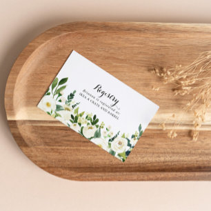 Grüne Weißer Herbst Blumenzettel Begleitkarte