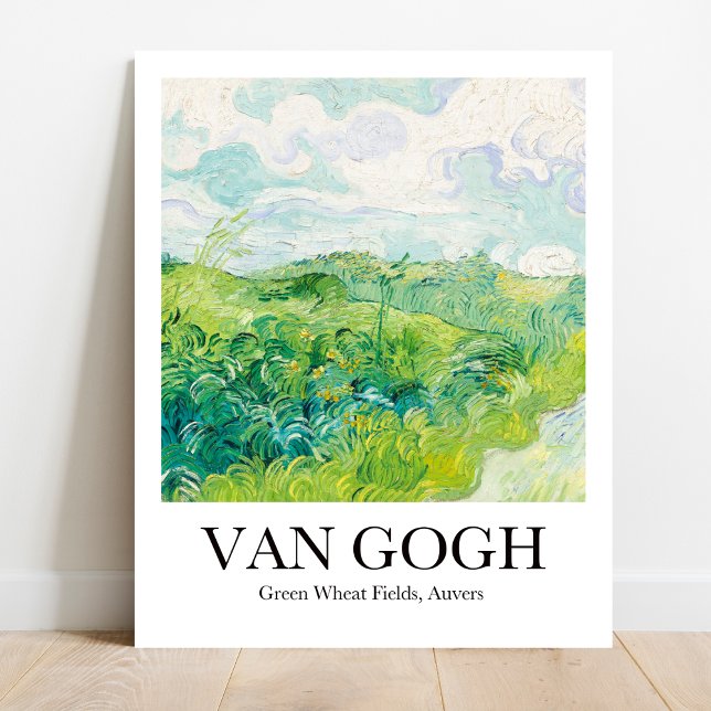 Grüne Weizenfelder, Auvers von Vincent van Gogh Poster (Van Gogh's Sun-Kissed Wheat Fields: Bring vibrancy to your walls! Museum-quality poster)