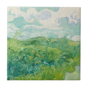 Grüne Weizenfelder Landschaftskunst Van Gogh Fliese