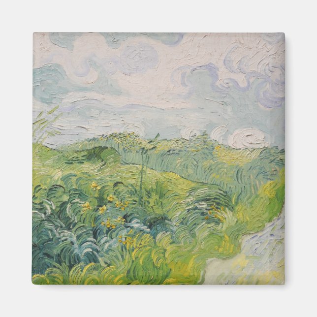 Grüne Weizenfelder - Van Gogh - c1889 Magnet (Vorne)