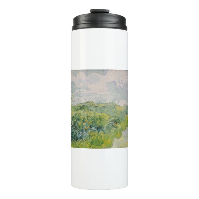 Grüne Weizenfelder - Van Gogh - c1889 Thermosbecher (Vorderseite)