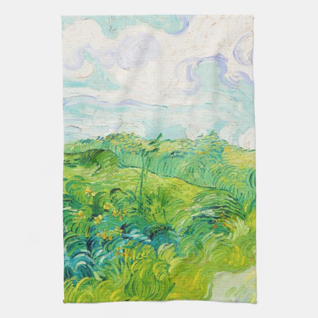 Grüne Weizenfelder, Van Gogh Geschirrtuch (Vertikal)