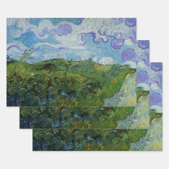 Grüne Weizenfelder von Vincent van Gogh Geschenkpapier Set (Set)