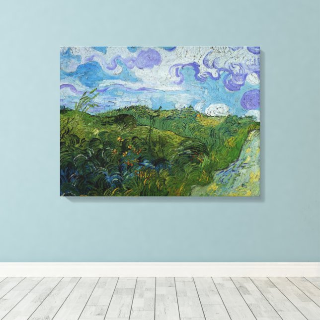 Grüne Weizenfelder von Vincent van Gogh Leinwanddruck (Insitu (Holzboden))