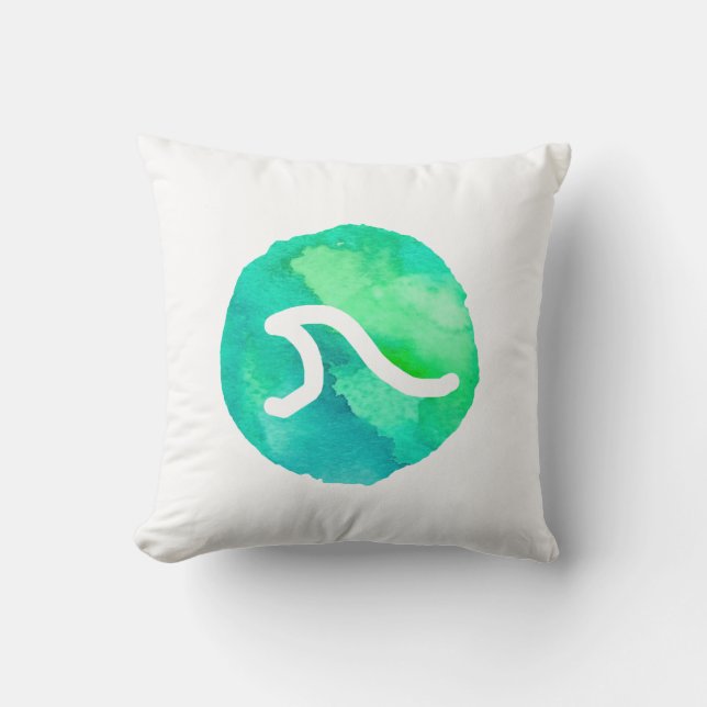 Grüne Welle Kissen (Vorderseite)
