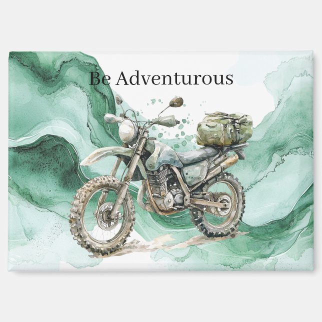 Grüne Welle Motorrad Sei Abenteuerlustig Magnet (Vorderseite)