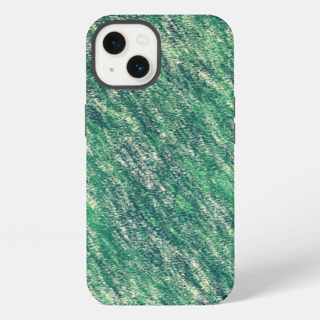 Grüne Wellen iPhone Hülle (Rückseite)