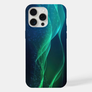 Grüne Wellenlinien mit Punkten iPhone 15 Pro Max Hülle