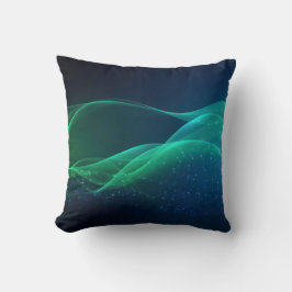 Grüne Wellenlinien mit Punkten Kissen