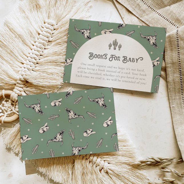 Grüne Western-Bücher für Babykarten Begleitkarte (Von Creator hochgeladen)
