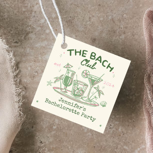 Grüne Whimsical-Strand-Cocktail-Junggesellinnenabs Geschenkanhänger