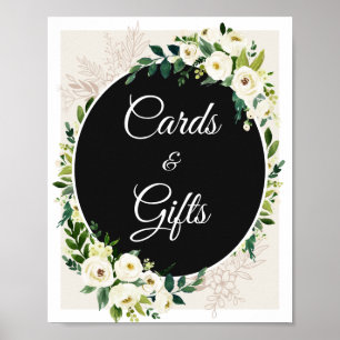 Grüne White Rose Karten Und Geschenke Schild