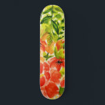 Grüne Wild blühende Korallen Blume Wasserfarbe Skateboard<br><div class="desc">Eine lebendige und farbenfrohe Blume in voller Blüte.</div>