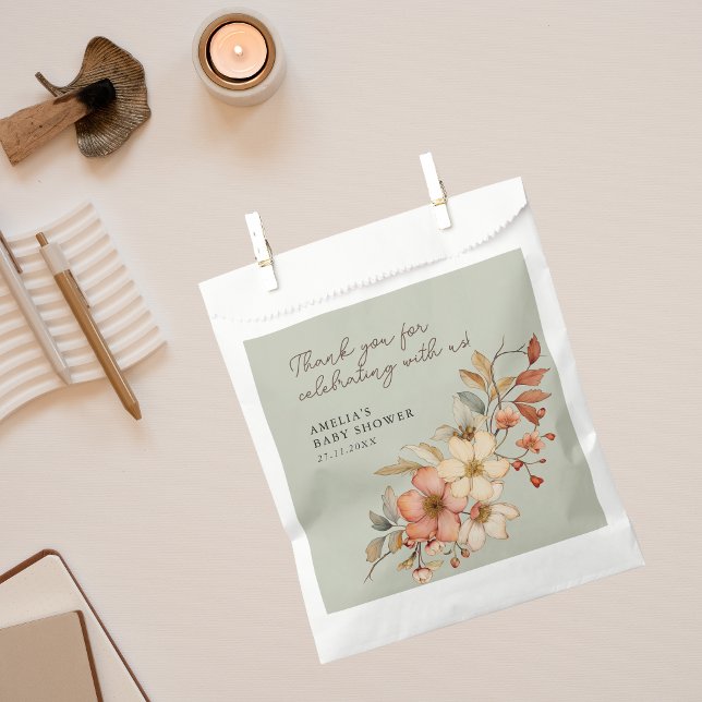 Grüne Wildblume Boho Kinderdusche Rustikal Geschenktütchen (Von Creator hochgeladen)