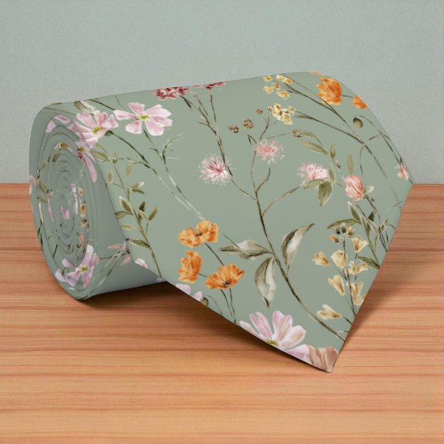 Grüne Wildblume Garten Blume Frühjahrswiese Krawatte (Von Creator hochgeladen)