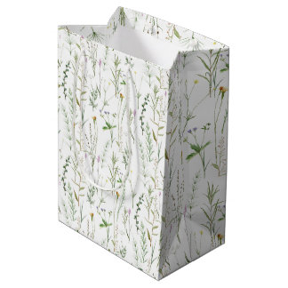 Grüne Wildblumen Mittlere Geschenktüte