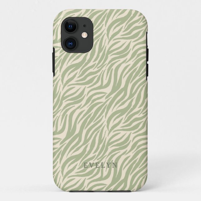 Grüne Wilde Tiger Streifen Case-Mate iPhone Hülle (Rückseite)