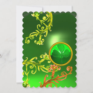 GRÜNE WIRBEL UND KLEEBLATT ST PATRICK'S DAY PARTY EINLADUNG