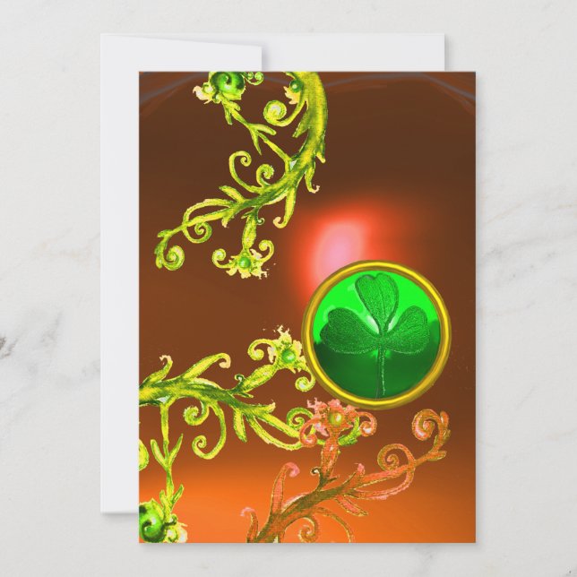 GRÜNE WIRBEL UND KLEEBLATT ST PATRICK'S DAY PARTY EINLADUNG (Vorderseite)