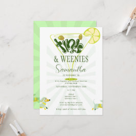 Grüne Wochen & Tinis Funny Martini Geburtstagspart Einladung