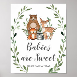 Grüne Woodland Babies sind süß Nehmen Sie eine Lec Poster