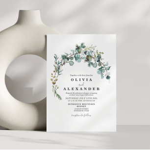 Grüne Wreath Hochzeit Einladung