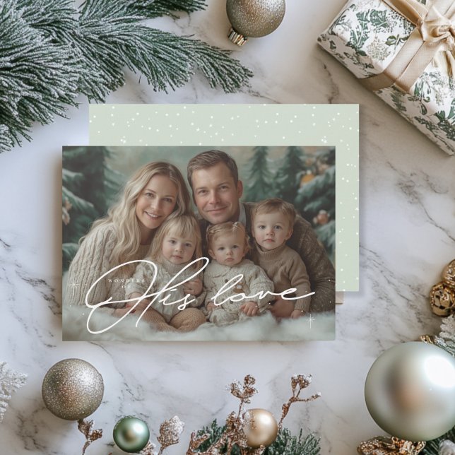 Grüne Wunder seiner Liebe Weihnachtskarte Instant  Einladung (Green Christmas Card)