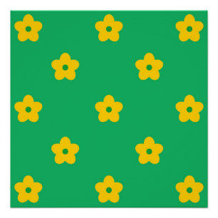 Grüne Y2K kühne Wildblume Lebhafte Frühlingskunst Poster