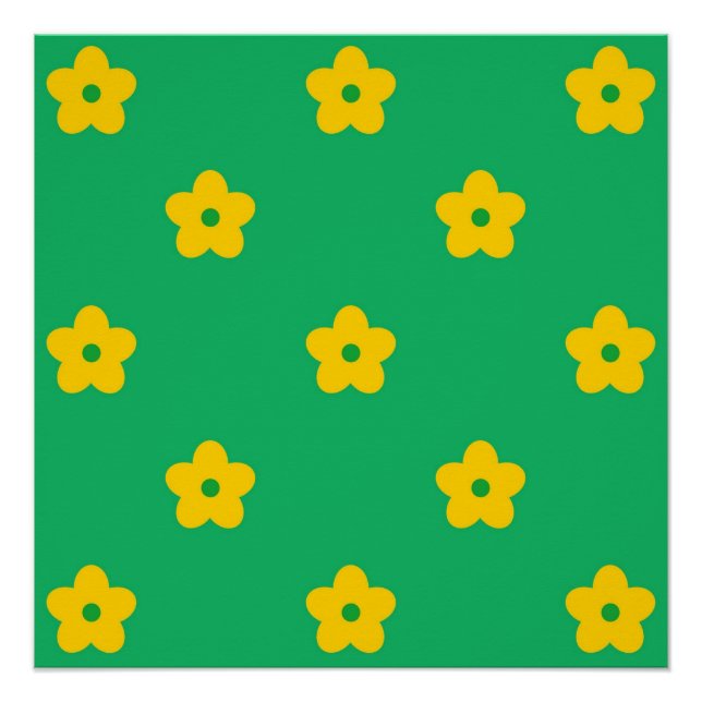 Grüne Y2K kühne Wildblume Lebhafte Frühlingskunst Poster (Vorderseite)