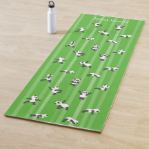 Grüne Yoga-Matte mit Panda und individuellem Namen