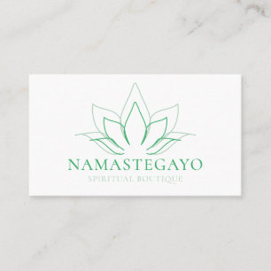 Grüne Yoga Spirituelle Meditation Lotus Visitenkarte