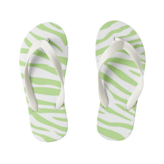 Grüne Zebrastreifen Flip Flops für Kinder