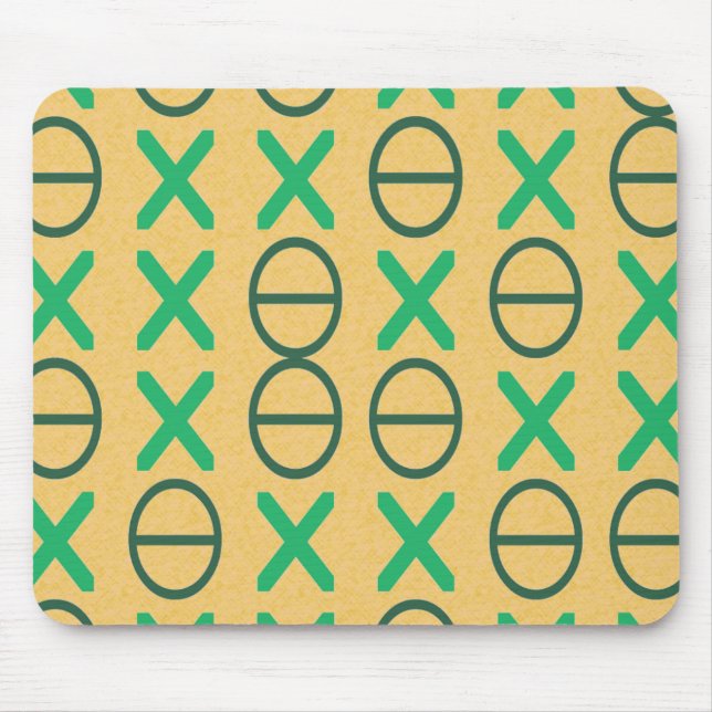 Grüne Zeichenfolgen geometrischer Symbole Mousepad (Vorne)