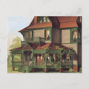 Grüne Zierleisten Postkarte