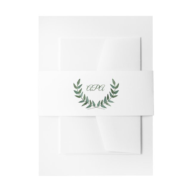 Grüne Zweige Initialen  Einladungsbanderole (Vorderseite Beispiel)
